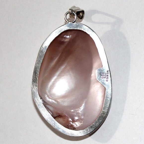 Vintage Sterling Silver House of Bangles Mother of Pearl Pendant Large HOB - Picture 3 of 5